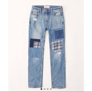 Abercrombie Boys Patch Light-Medium Ripped Wash Jeans Size 13/14